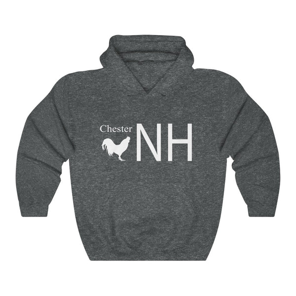 Chester (chicken) in white Unisex Heavy Blend™ Hooded Sweatshirt