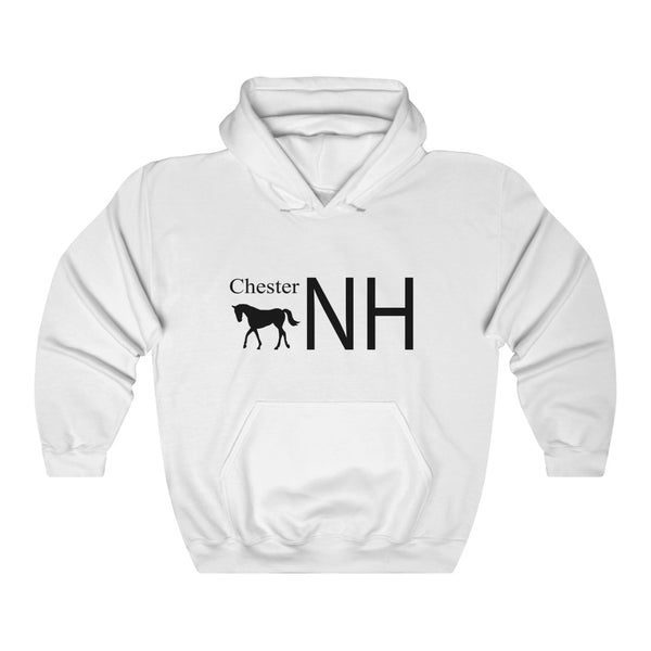 Chester (horse) in white Unisex Heavy Blend™ Hooded Sweatshirt