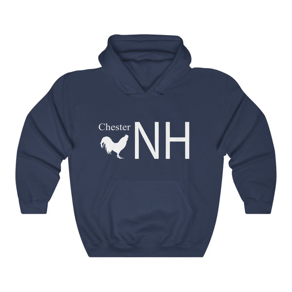 Chester (chicken) in white Unisex Heavy Blend™ Hooded Sweatshirt