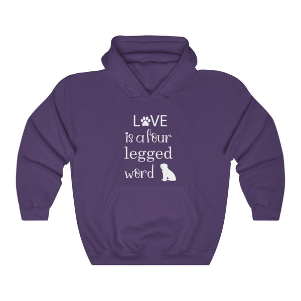 Love is a four legged word -unisex sweatshirt, dog lover shirt, dog person shirt, dog lover, dog shirts for women, dog lover gift, hooded sweatshirt